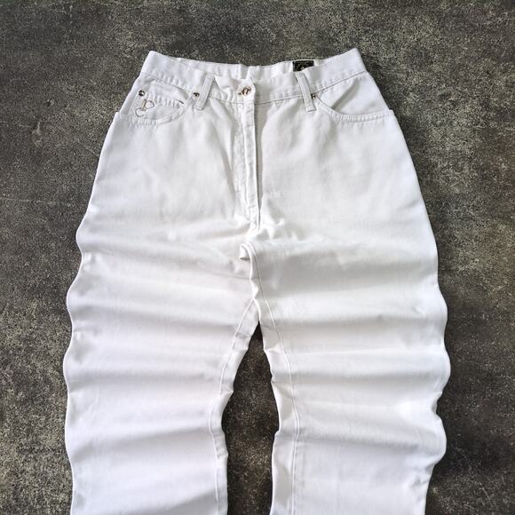 Vintage Y2K Cappopera Jeans Womens 32 White Cream High Waist Made in Italy - Picture 2 of 9